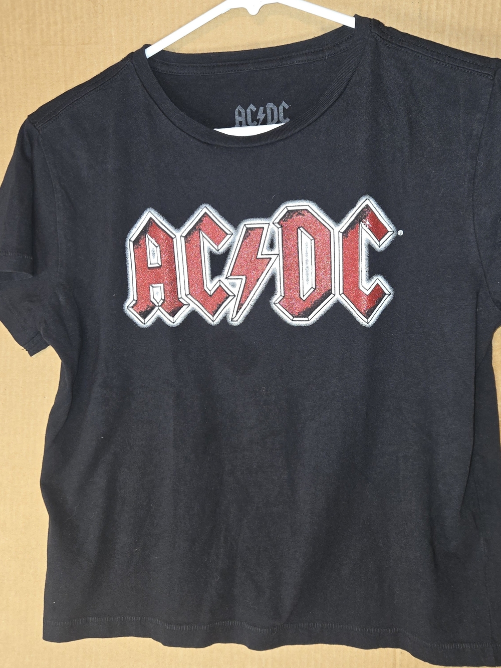 AC/DC Black Tee with Red and White Logo